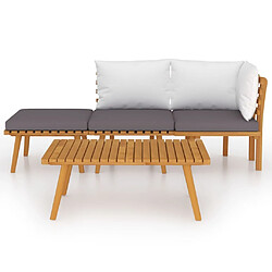 Avis Maison Chic Salon de jardin 4 pcs + coussins - Mobilier/Meubles de jardin - Table et chaises d'extérieur Bois d'acacia solide -MN83162