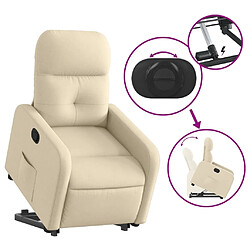 Acheter vidaXL Fauteuil inclinable Crème Tissu