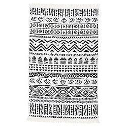 vidaXL Tapis Noir et blanc 160x230 cm Coton