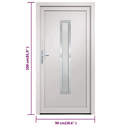 vidaXL Porte d'entrée Blanc 98x200 cm PVC pas cher