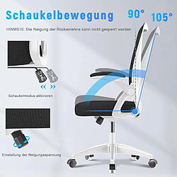 Acheter Chaises de bureau pour le bureau à domicile - avec accoudoirs rabattables à 90 ° et support lombaire - Chaises de bureau ergonomiques Rattantree pour la maison - Réglable en hauteur - Mobilier de bureau à domicile NOIR et BLANC