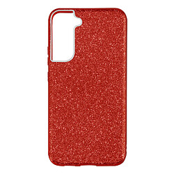 Avizar Coque pour Samsung Galaxy S22 Paillette Amovible Silicone Semi-rigide rouge