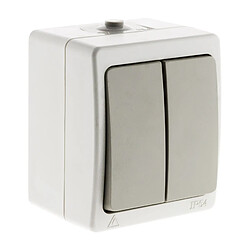 Zenitech - Interrupteurs et Prises Interieures Va-et-vient double Gris Clair IP54 - Akya