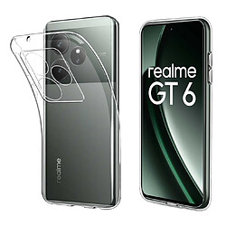 Htdmobiles Coque pour Realme GT 6 et GT 6T 5G - housse etui silicone gel fine + film ecran - TRANSPARENT TPU