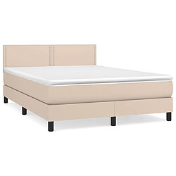 vidaXL Sommier à lattes de lit avec matelas Cappuccino 140x200 cm