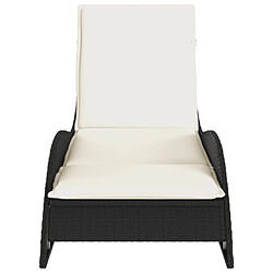 Avis vidaXL Chaise longue avec coussin noir 60x205x73 cm résine tressée