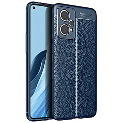 Coque en TPU anti-scratch, flexible, texture litchi, bleu pour votre Realme 9 Pro +