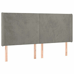 Avis Maison Chic Tête de lit scandinave à LED,meuble de chambre Gris clair 203x16x118/128 cm Velours -MN59940