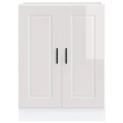 Avis vidaXL Armoire de cuisine Porto blanc brillant bois ingénierie