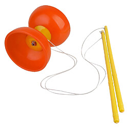 Diabolo Plactic Avec Baguettes Et Chaîne Jonglage Jouet Orange