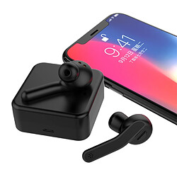 Mini écouteurs sans fil intra-auriculaires T88 bluetooth V5.0 sans fil avec station de charge - Noir