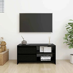 Avis Maison Chic Meuble TV scandinave - Banc TV pour salon Noir 80x31x39 cm Bois de pin massif -MN46593