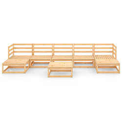 Avis Maison Chic Salon de jardin 8 pcs - Table et chaises d'extérieur - Mobilier/Meubles de jardin Moderne Bois de pin massif -MN54311