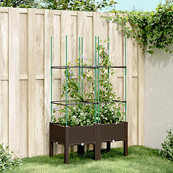 vidaXL Jardinière avec treillis marron 80x40x142,5 cm PP