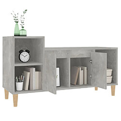 Avis vidaXL Meuble TV Gris béton 100x35x55 cm Bois d'ingénierie