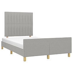 Avis Maison Chic Lit adulte - Cadre Structure de lit avec tête de lit Contemporain Gris clair 120x200 cm Tissu -MN30303