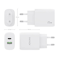 Avis ? Aisens A110-0758 Chargeur mural - 25W · USB Type C · USB · Blanc