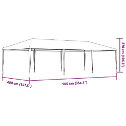 vidaXL Tente de réception professionnelle 4x9 m Anthracite 90 g/m² pas cher