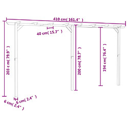 Acheter vidaXL Pergola de jardin 410 x 40 x 203 cm Bois