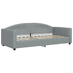 vidaXL Lit de repos sans matelas gris clair 90x200 cm tissu