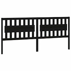 Maison Chic Tête de lit scandinave pour lit adulte,Meuble de chambre Noir 205,5x4x100 cm Bois massif de pin -MN61484