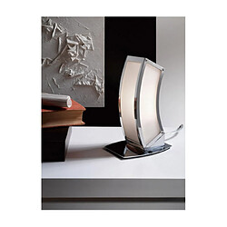 Luminaire Center Lampe de table Duna Chrome poli, blanc