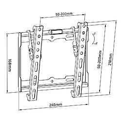 Support TV inclinable Maclean, VESA max 200x200, 13-42", jusqu'à 25kg, noir, MC-942 pas cher