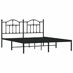 Acheter Maison Chic Lit adulte - Cadre de lit métal avec tête de lit,Structure du lit Contemporain pour chambre noir 183x213 cm -MN36489