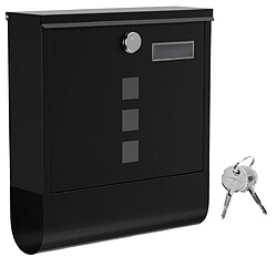 Helloshop26 Boîte aux lettres murale avec serrure avec cache fenêtres de visualisation emplacement pour nom rouleau pour journaux facile à installer noir 12_0001641