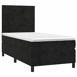 Avis Maison Chic Lit Adulte - Lit simple Lit à sommier tapissier avec matelas moelleux - Meuble de Chambre - Noir 90x200 cm Velours -MN64828