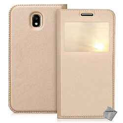 Htdmobiles Housse etui portefeuille s-view pour Samsung Galaxy J5 (version 2017) + film ecran - CHAMPAGNE