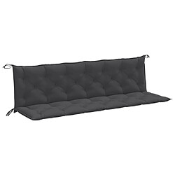 vidaXL Coussins de banc de jardin lot de 2 anthracite mélangé tissu