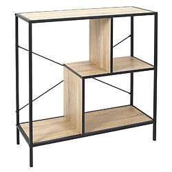 The Home Deco Factory Etagère Edison - H. 79,50 cm - Noir et imitation Bois