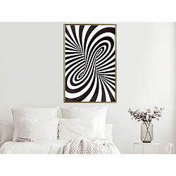 Paris Prix Affiche Murale Encadrée Black and White Swirl 40 x 60 cm Or