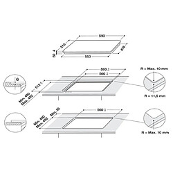 Table de cuisson induction 60cm 3 feux 7200w noir - is33q60ne - INDESIT