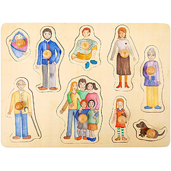 Small Foot 11501 Set de Puzzle Bois avec Motifs détaillés sur la Famille, à partir de 12 Mois Jouets, Multicolore