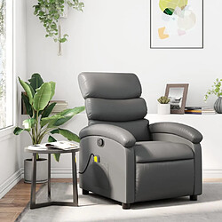 Maison Chic Fauteuil de massage inclinable,Fauteuil luxe de relaxation Gris Similicuir -MN41393