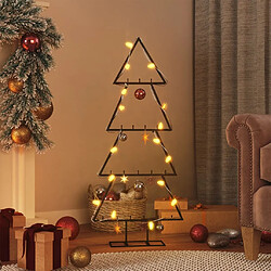 vidaXL Arbre de Noël en métal pour décoration noir 90 cm