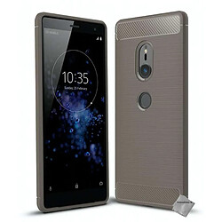 Htdmobiles Coque silicone gel carbone pour Sony Xperia XZ2 + film ecran - GRIS