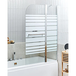 Beliani Paroi de bain douche TUAPI 140 x 100 cm Argenté