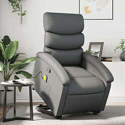 Maison Chic Fauteuil Relax pour salon, Fauteuil inclinable de massage Gris Similicuir -GKD89328