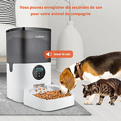 LCD Distributeur Croquettes 4L Balimo Chats/Chiens Distributeur Automatique de Nourriture Programmable 4 Repas/Jour Enregistreur 10s Vocal,Noir Blanc