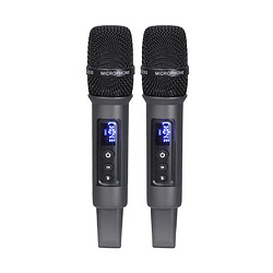 Acheter INF Double microphone sans fil avec récepteur fixe, pour la parole et le chant Black