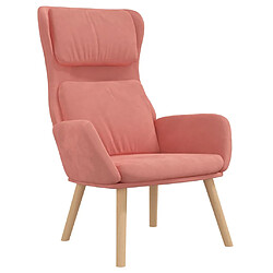 Avis vidaXL Chaise de relaxation avec tabouret Rose Velours