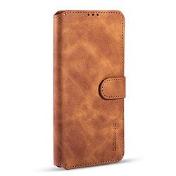 Dg.Ming Etui en PU Style rétro avec support marron pour votre Samsung Galaxy S21 FE