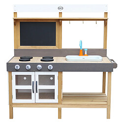 AXI Rosa Cuisine Enfant en bois | Cuisine de jeu multifonctionnelle |Jouet à sable & eau avec kit d'accessoires de 17 pièces | 50x115x120 cm