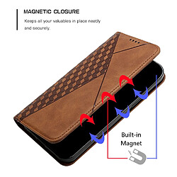 Etui en PU + TPU motif losange avec support marron pour votre Apple iPhone 12/12 Pro 6.1 pouces