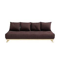 Inside 75 Canapé convertible futon SENZA pin naturel coloris marron couchage 90 cm.