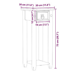 vidaXL Support pour plantes Corona 30x30x73 cm bois de pin massif pas cher