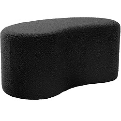 LEITMOTIV Pouf en tissu bouclette Ada Wave noir.